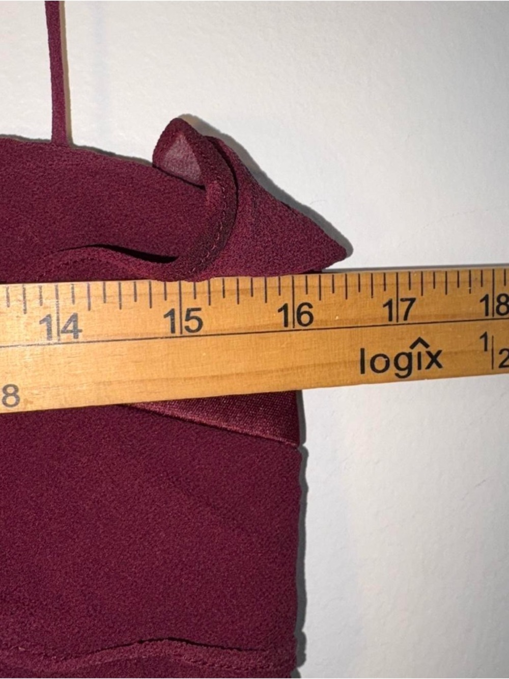 Tadashi Shoji Burgundy Ruffled Maxi Dress with Spaghetti Straps - Picture 4 of 9